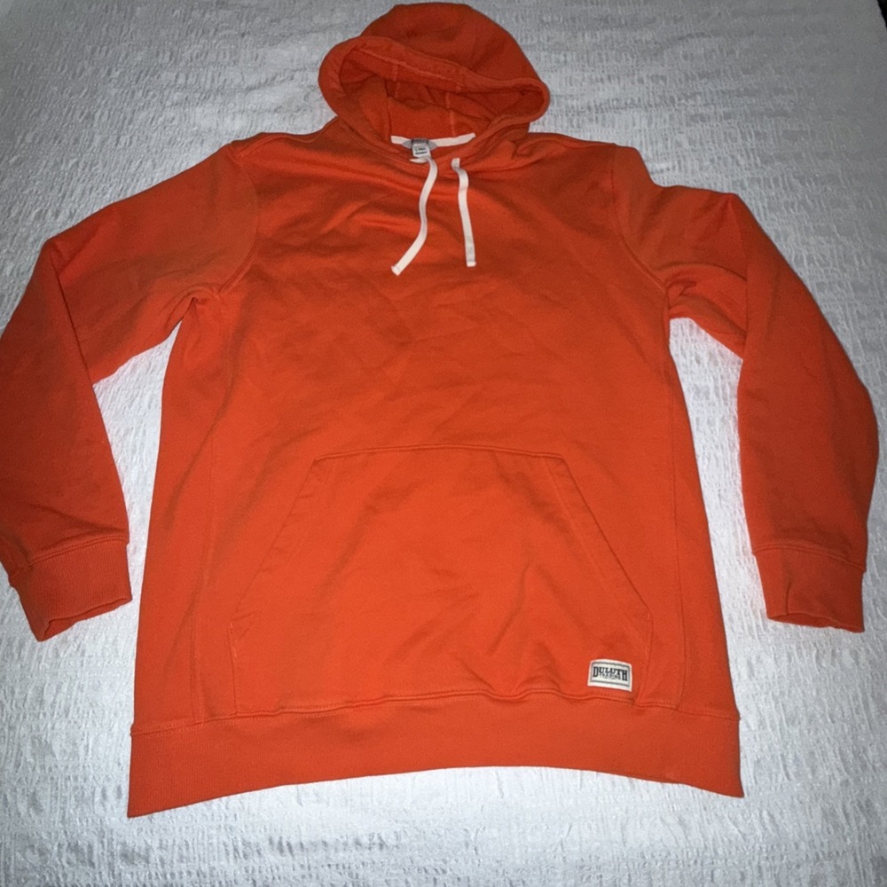 Duluth‎ Trading Co Men's Large Tall Orange Heavyweight Hoodie 100% Cotton